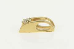 14K Yellow Gold 0.95 Ct Diamond Solitaire Raised Split Bar Pendant