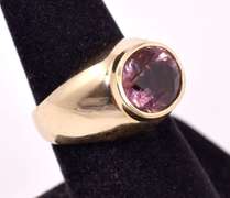 Dreamy Approx. 4.16CTS Natural Pink Tourmaline Ring in 14K Yellow Gold