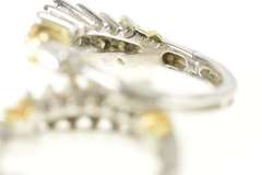 14K White Gold 0.48 Ctw Diamond Two Tone Huggies Hoop Earrings