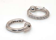 In-Style Platinum Huggie Diamond Earrings