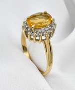 Classic Citrine Ring with Diamonds