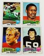 4 Topps 1975 Football Cards, All Greats