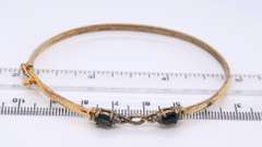 Vintage Sterling Silver Gemstone Bangle