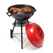 Portable Red Kettle Trolley BBQ Grill Charcoal Barbecue