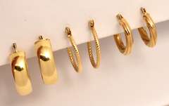 Nice Grouping of 3 Pairs 14k Hoop Earrings