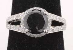 Elegant Lady's Black Diamond Ring