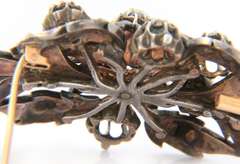 Antique Sterling Silver Rose Cut Diamond Brooch