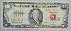 $100 1966 Fowler Red Seal US Note