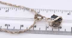 Vintage Sterling Silver Black onyx Heart Shaped Pendant on Chain