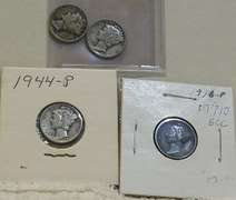 4 coins: Sil 90% 1916 etc Merc Dimes