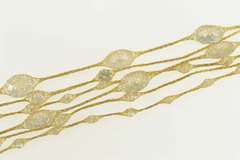 14K Yellow Gold Mesh Fishnet CZ Layered Statement Necklace