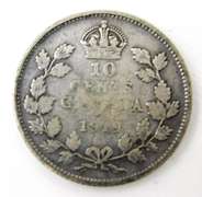 1919 Canada Silver 10 Cent Coin