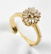 Sparkling Baguette & Round Diamond Cluster