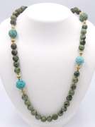 Turquoise and Gold Beads Necklace