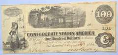 $100 CSA 1862 Note. T-40 Diffused Steam