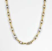 Estatr White & Yellow Gold Fancy Link Necklace