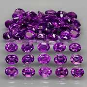 Royal purple! 7.44ct 4x3mm real Bolivian Amethyst set