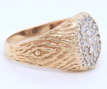 Gent's Yellow Gold Diamond Cluster Ring