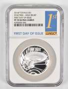 PF70UCAM 2016-P Tuvalu Silver Dollar Star Trek High Relief FDOI - NGC