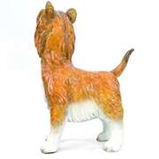 Special Patina Silky Terrier Dog Bronze Sculpture