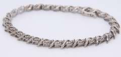Powerful White Gold 1.15ctw Diamond Wave Barcelet