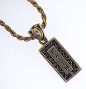Vintage Sterling Silver Faith Cross Pendant Rope Chain