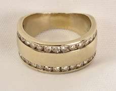 Wide WG Band Edged in diamonds