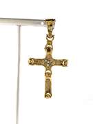 Perfect 10k Gold Cross Pendant with Diamond Core