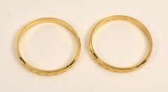 Glittering Matched Pair of 14k Bands