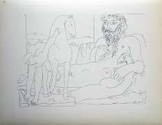 PABLO PICASSO, SCULPTOR, RECLINING MODEL