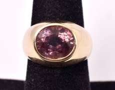 Dreamy Approx. 4.16CTS Natural Pink Tourmaline Ring in 14K Yellow Gold