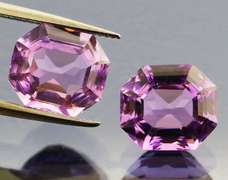 Glittering 3.87ct pink Amethyst pair
