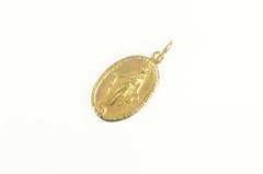 14K Yellow Gold Christian Virgin Mary Jesus Christ Faith Charm/Pendant
