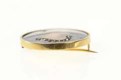 14K Yellow Gold Victorian Painted Lady Portrait Diamond Pin/Brooch