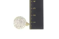 10K Yellow Gold Pave Round Raised Cluster Cocktail CZ Ring