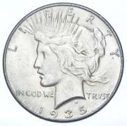 1935 Peace Silver Dollar