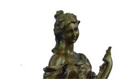 Young Woman with a Long Stem of Fruit Bronze Statue