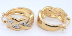 Sterling Silver Crystal Hoop Earrings