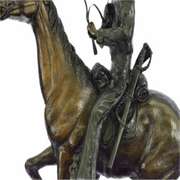Trooper of the Plains Cowboy on Horse Bronze Sculpture
