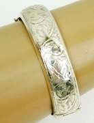 Vintage Wide English Sterling Bangle Bracelet