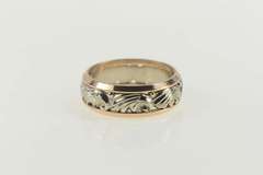 14K Yellow Gold Vintage NOS 1950's Wavy Pattern Band Ring