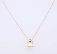 Gorgeous Yellow Gold Pricess Cut Pendant on Chain