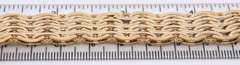 Handsome Yellow Gold High Polished and Textured Wave Wide Bracelet