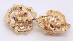 Incredible Yellow Gold Interlocking BAmboo Circle Earrings