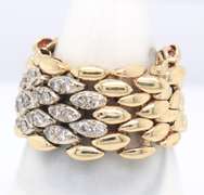 Fabulous Yellow Gold 2 Tone Diamond Flex Ring