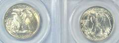1945 & 1947 Gem BU Walking Liberty Halves. PCGS MS65