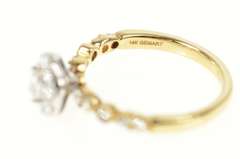 14K Yellow Gold 0.75 Ctw Round Diamond Halo Engagement Ring