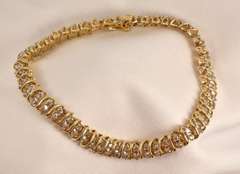 S Link Bracelet with 2 Rows of Diamonds