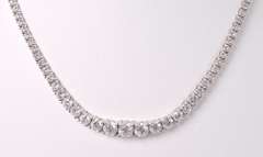 Sophisticated 13.36ctw Diamond Graduated Tennis Necklace