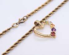 Vintage Sterling Silver Signed Heart Shaped Pendant on Chain